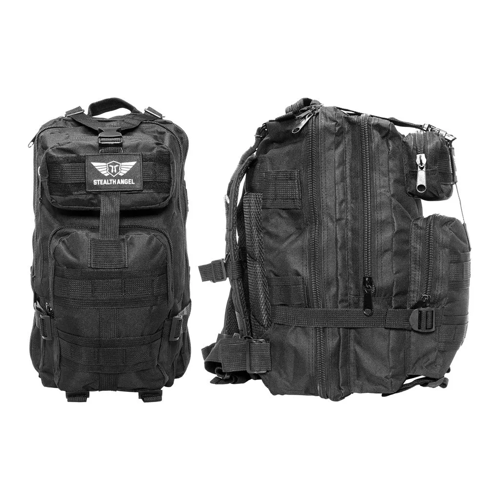 2 Person Emergency Preparedness Kit /  Black Survival Backpack  (72 Hours) Stealth Angel Survival