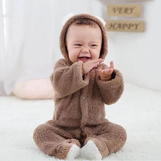 3D Warm Bear Jumpsuit for Baby