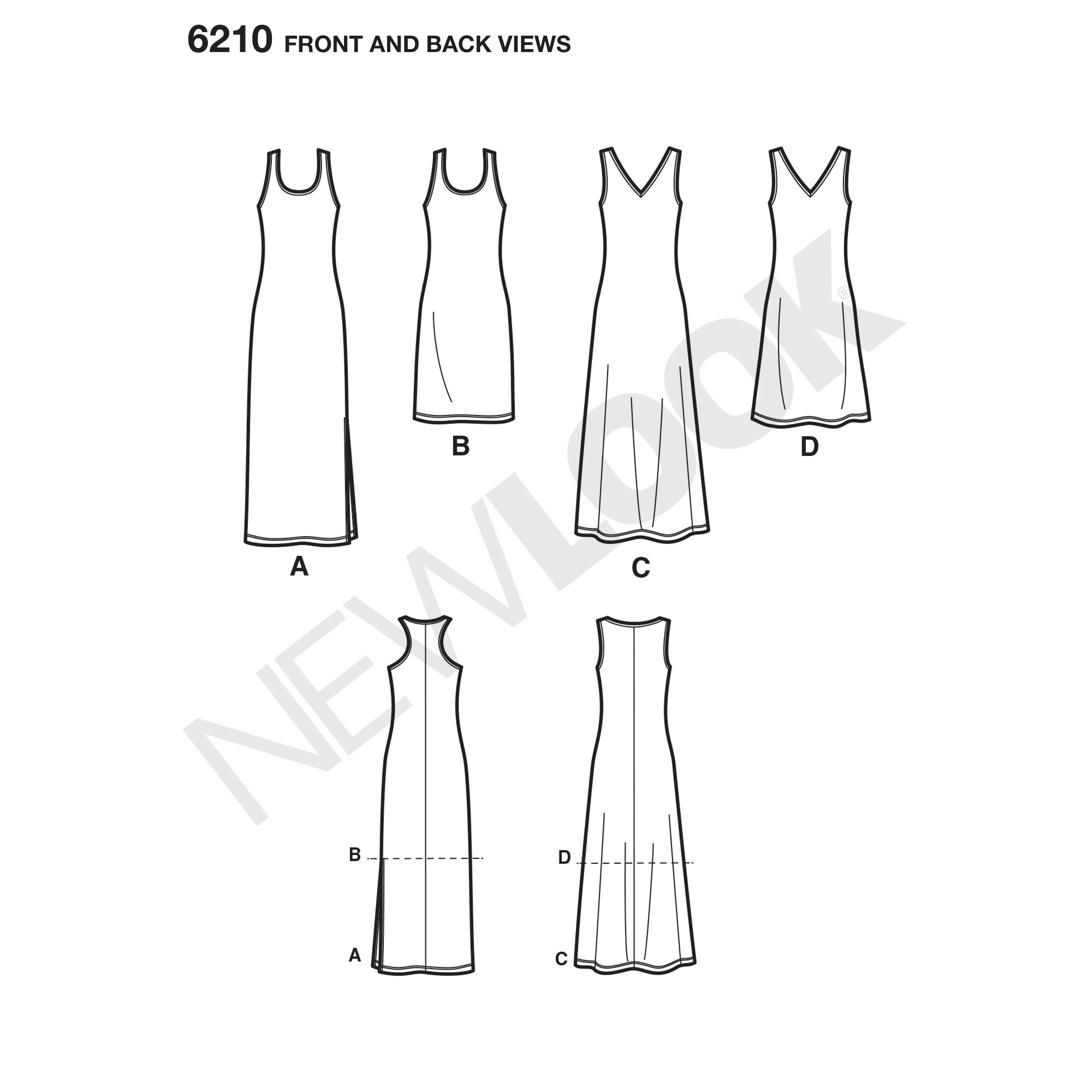 6210 Misses' Knit Dress in Two Lengths