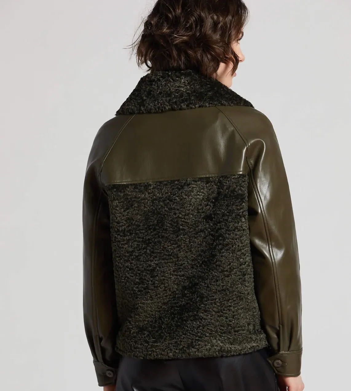 Adroit Pico Vegan Leather W/Faux Fur Bomber