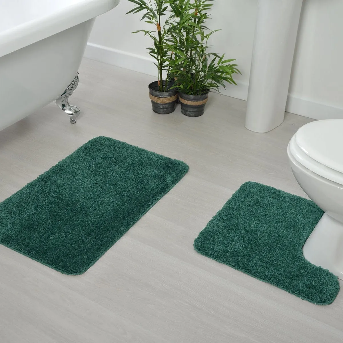 Antron Luxury Non-Slip Bath Mat - Dark Green