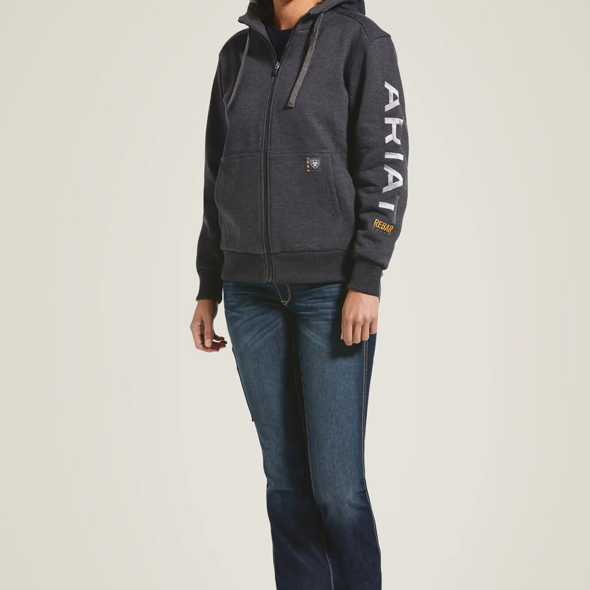 ARIAT Rebar All-Weather Full Zip Hoodie - Womens - Charcoal Heather