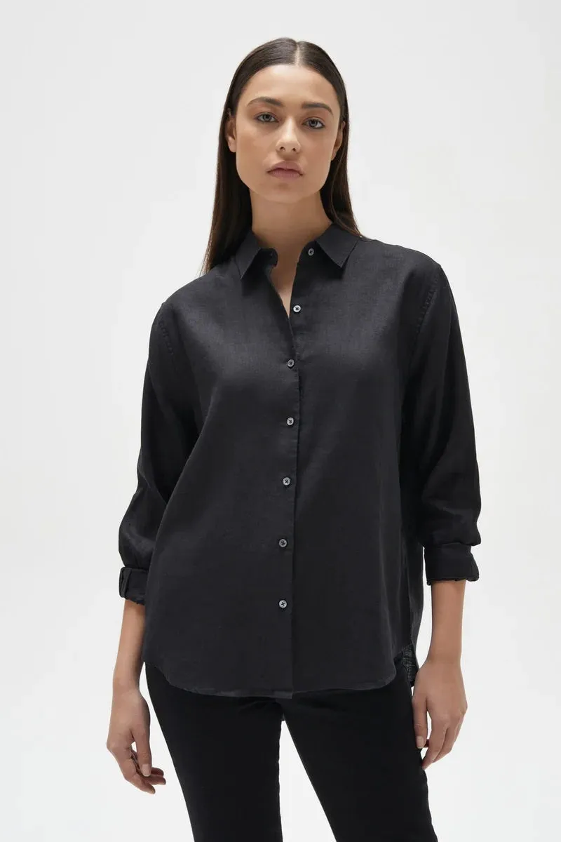 Assembly Label - Xander Linen Shirt - Black