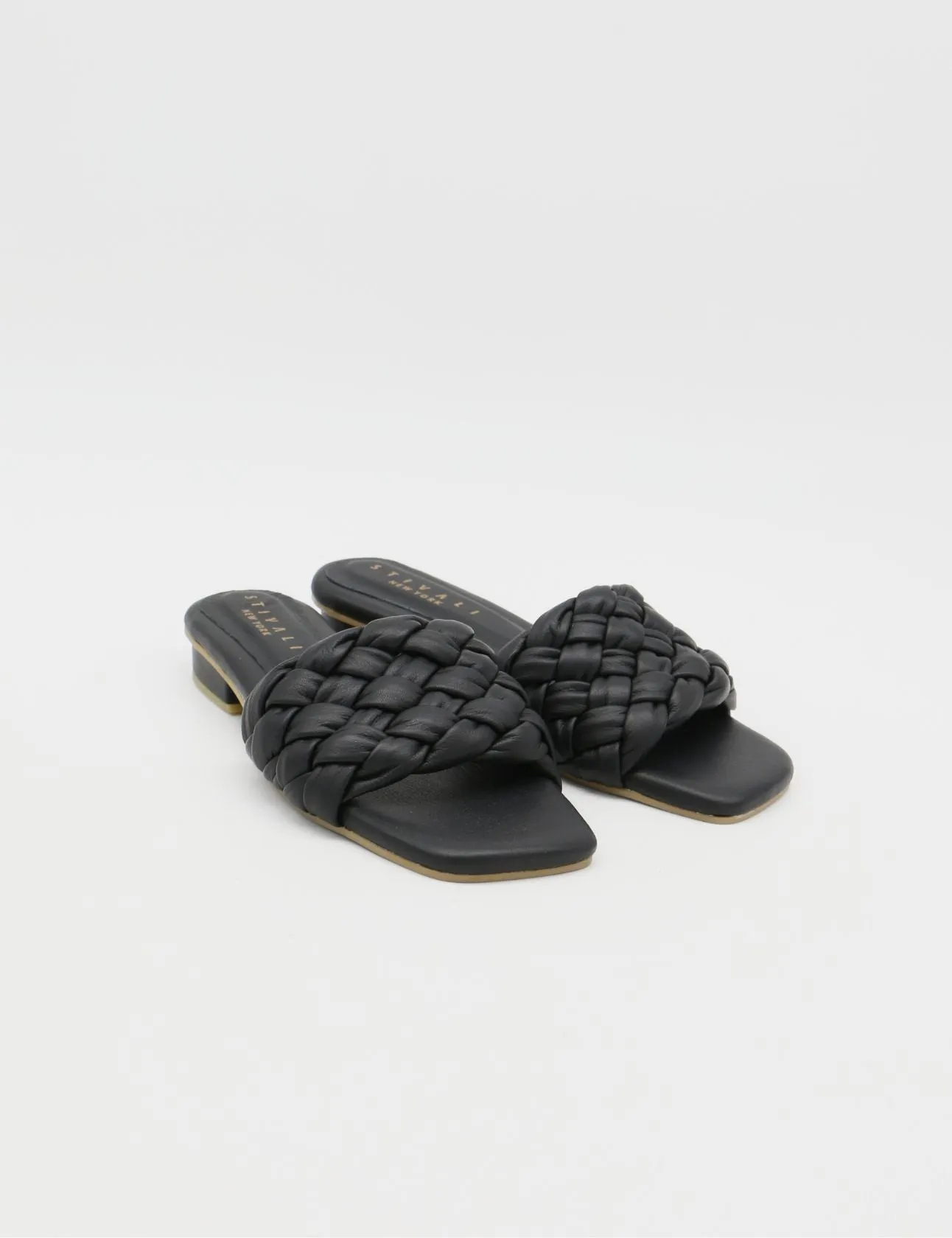 Athena braided crochet sandals in black leather women shoes