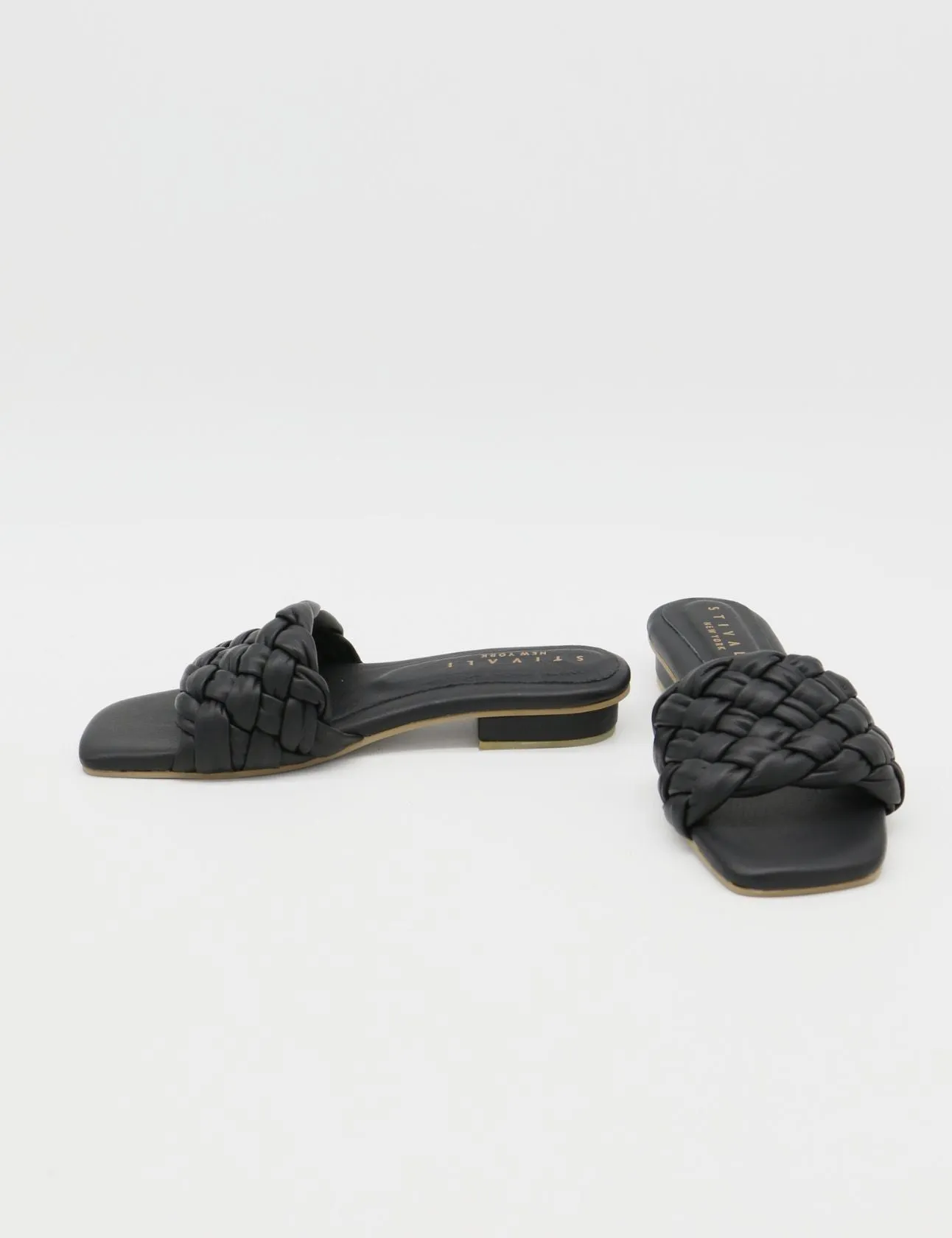 Athena braided crochet sandals in black leather women shoes