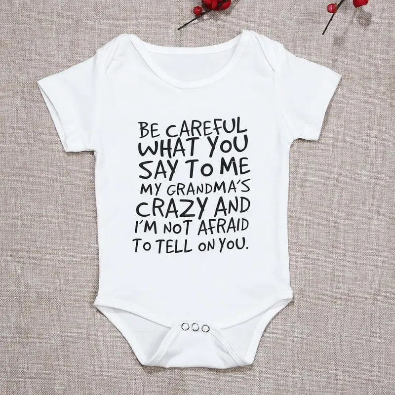 Baby Funny Letter Printed Bodysuit