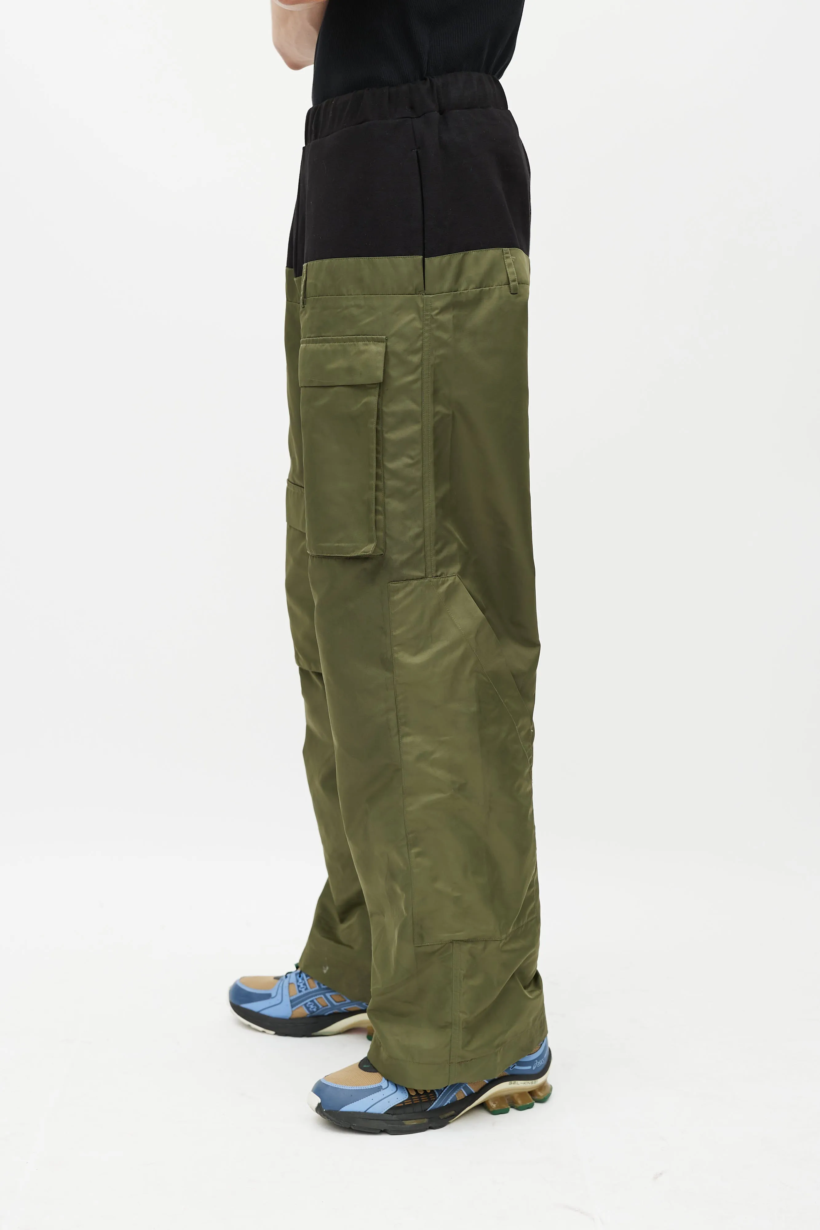 Black & Green Cargo Trouser