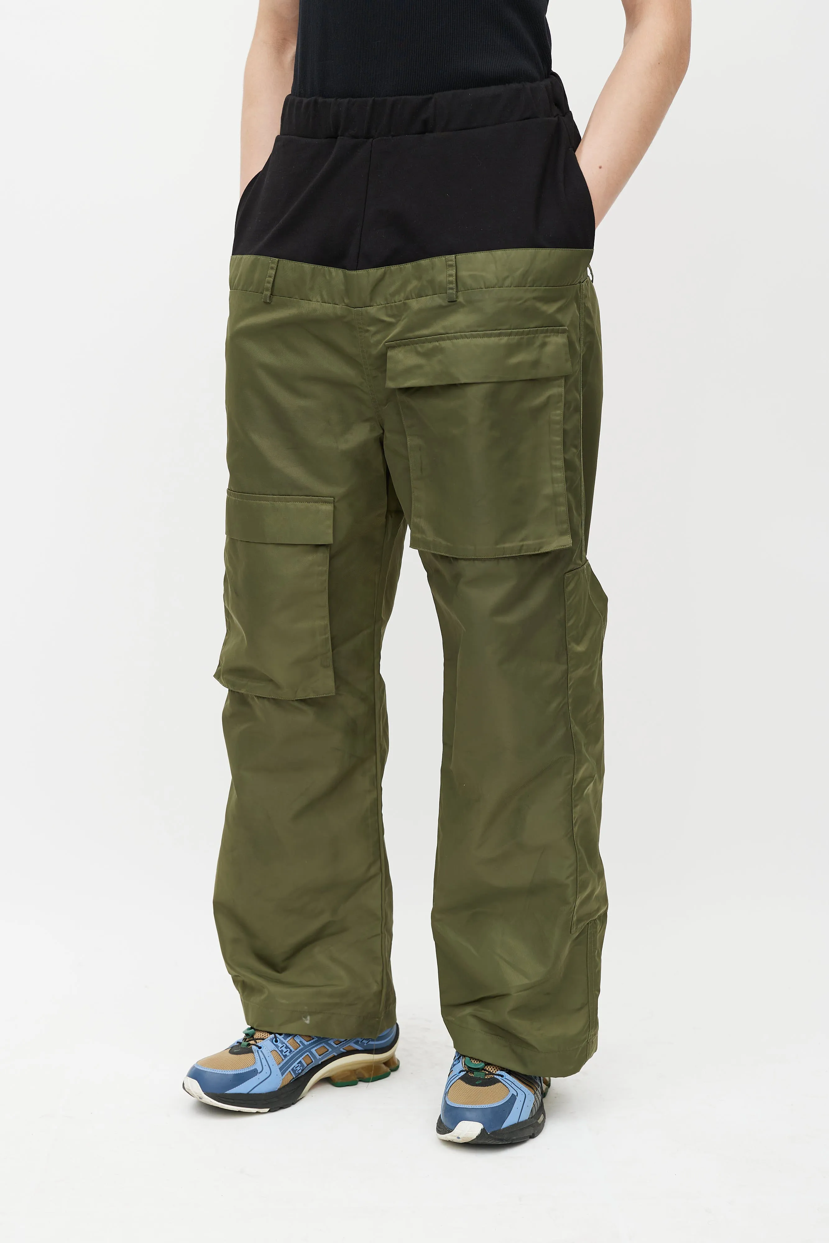 Black & Green Cargo Trouser