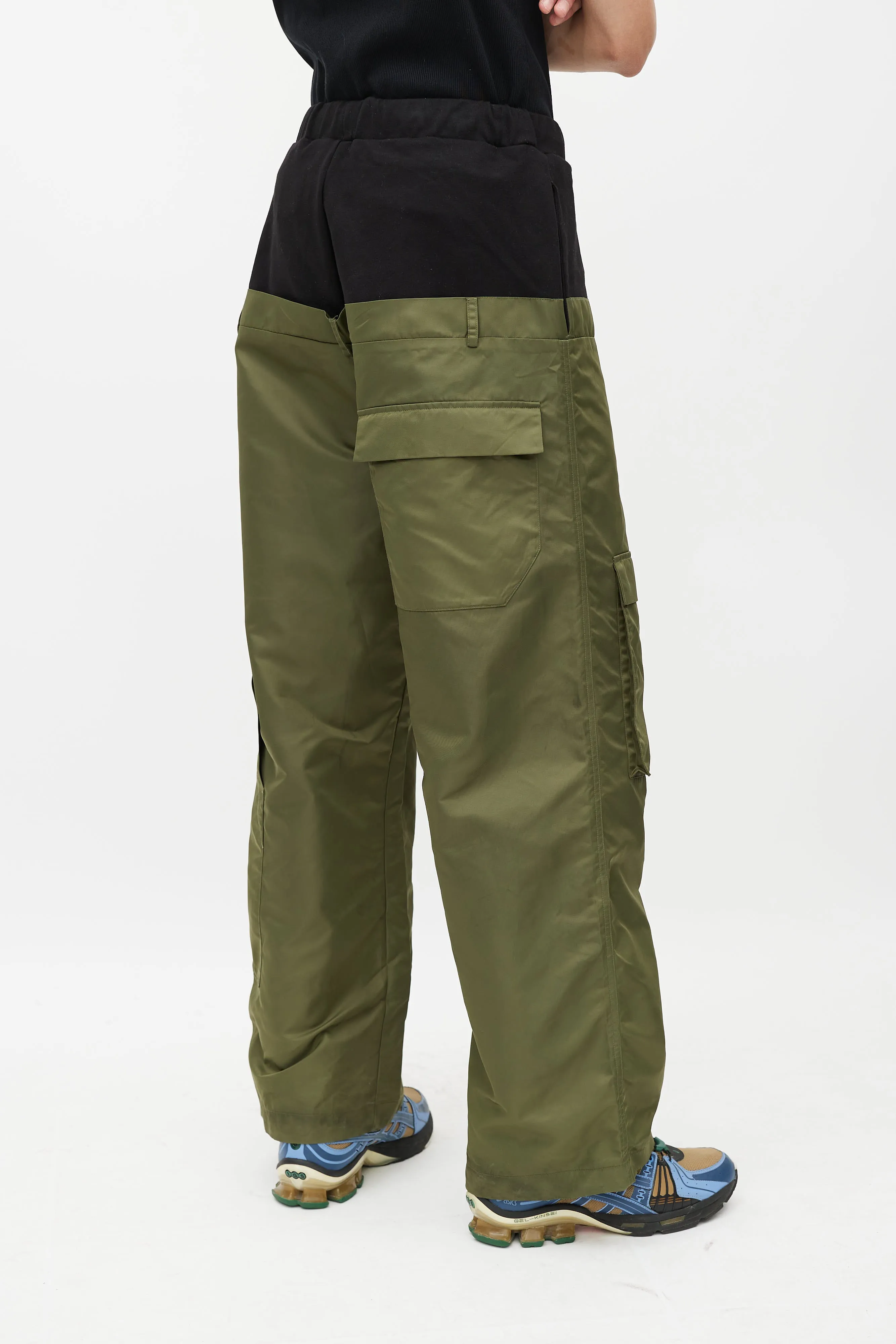 Black & Green Cargo Trouser