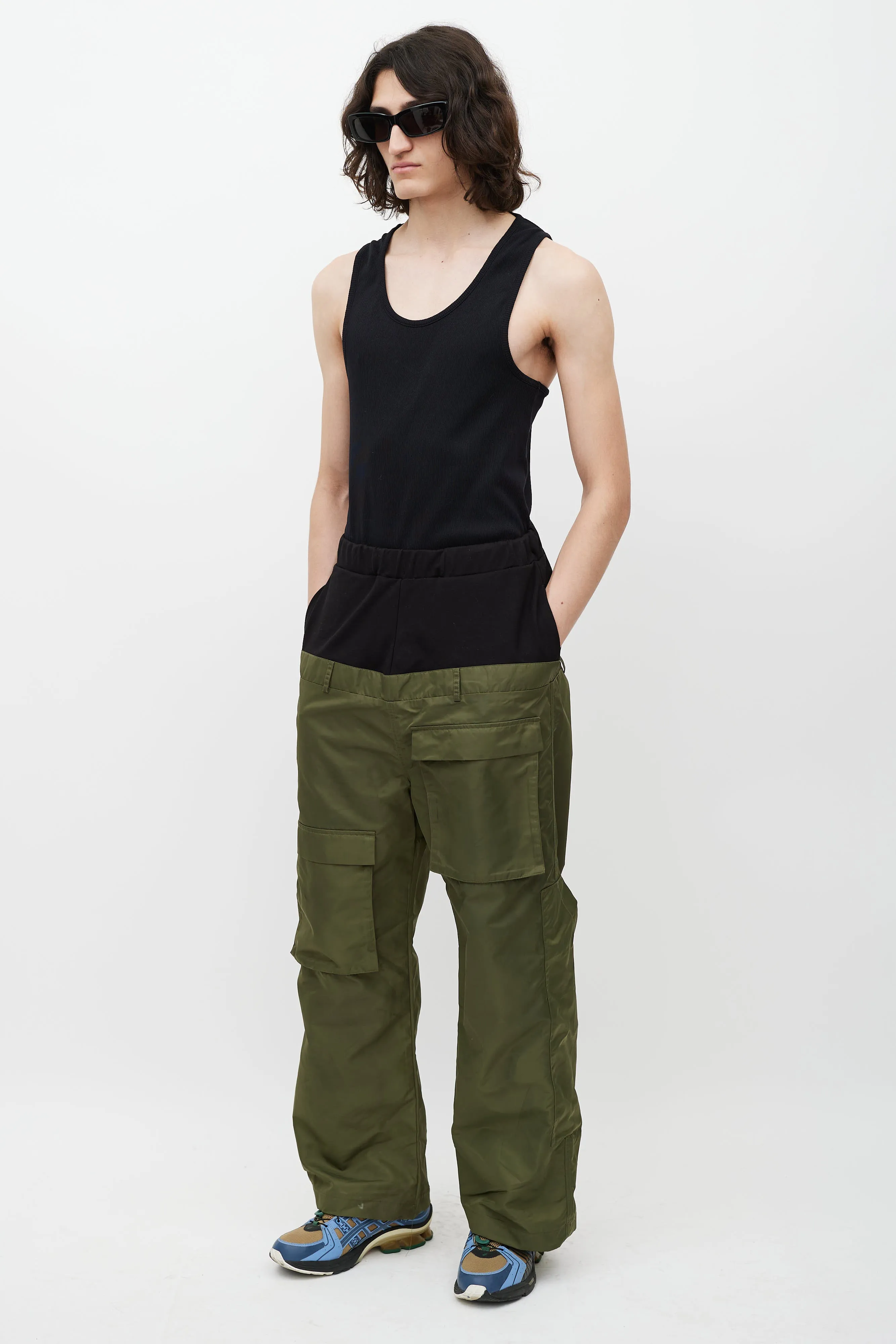 Black & Green Cargo Trouser