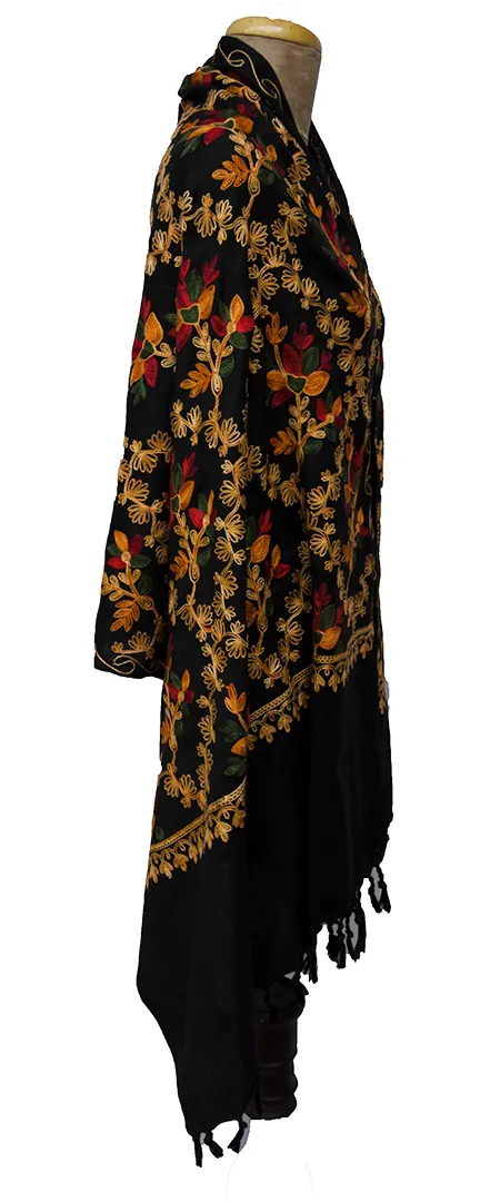 Black Embroidered Shawl S67