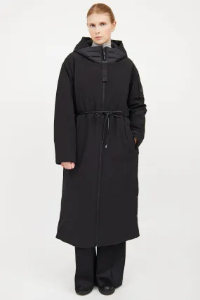 Black Long Snap Button Coat