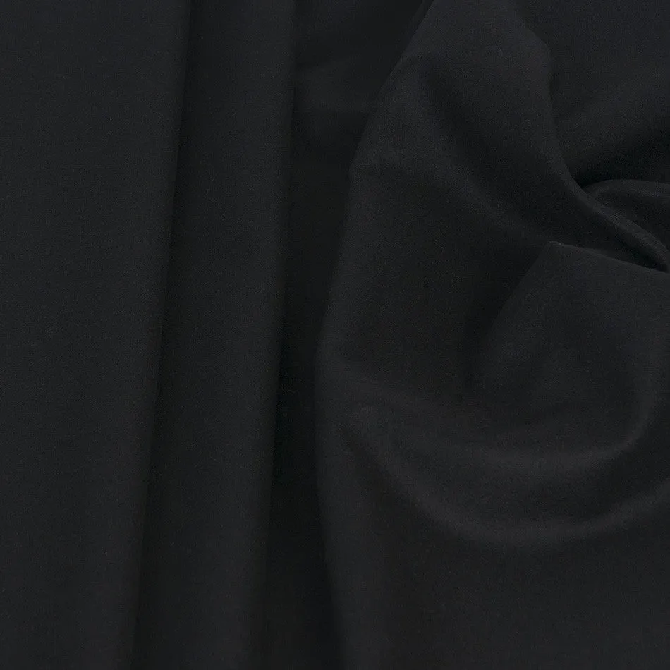 Black Melton Wool Fabric 647