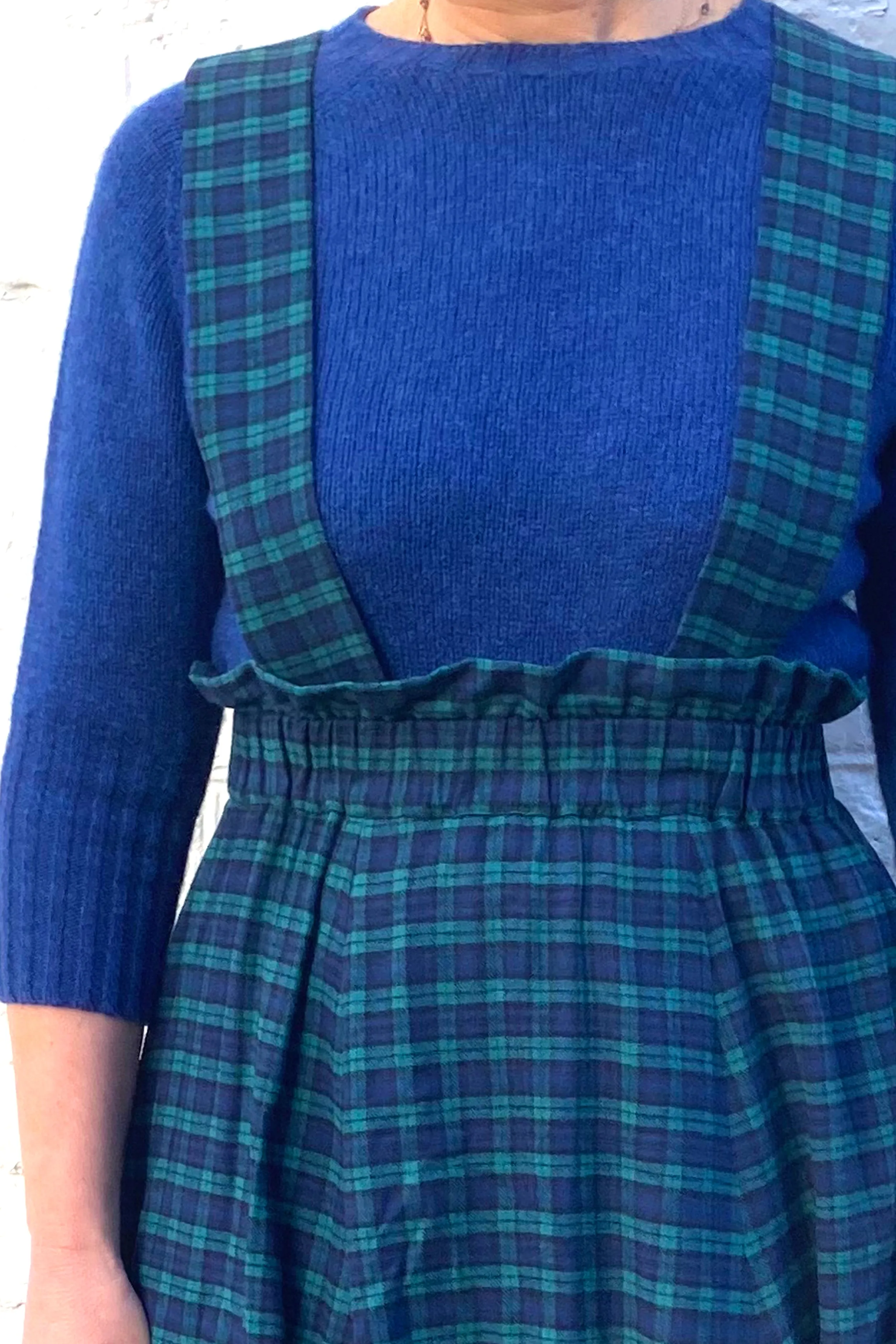 Blackwatch Brushed Tartan Pinafore Skirt