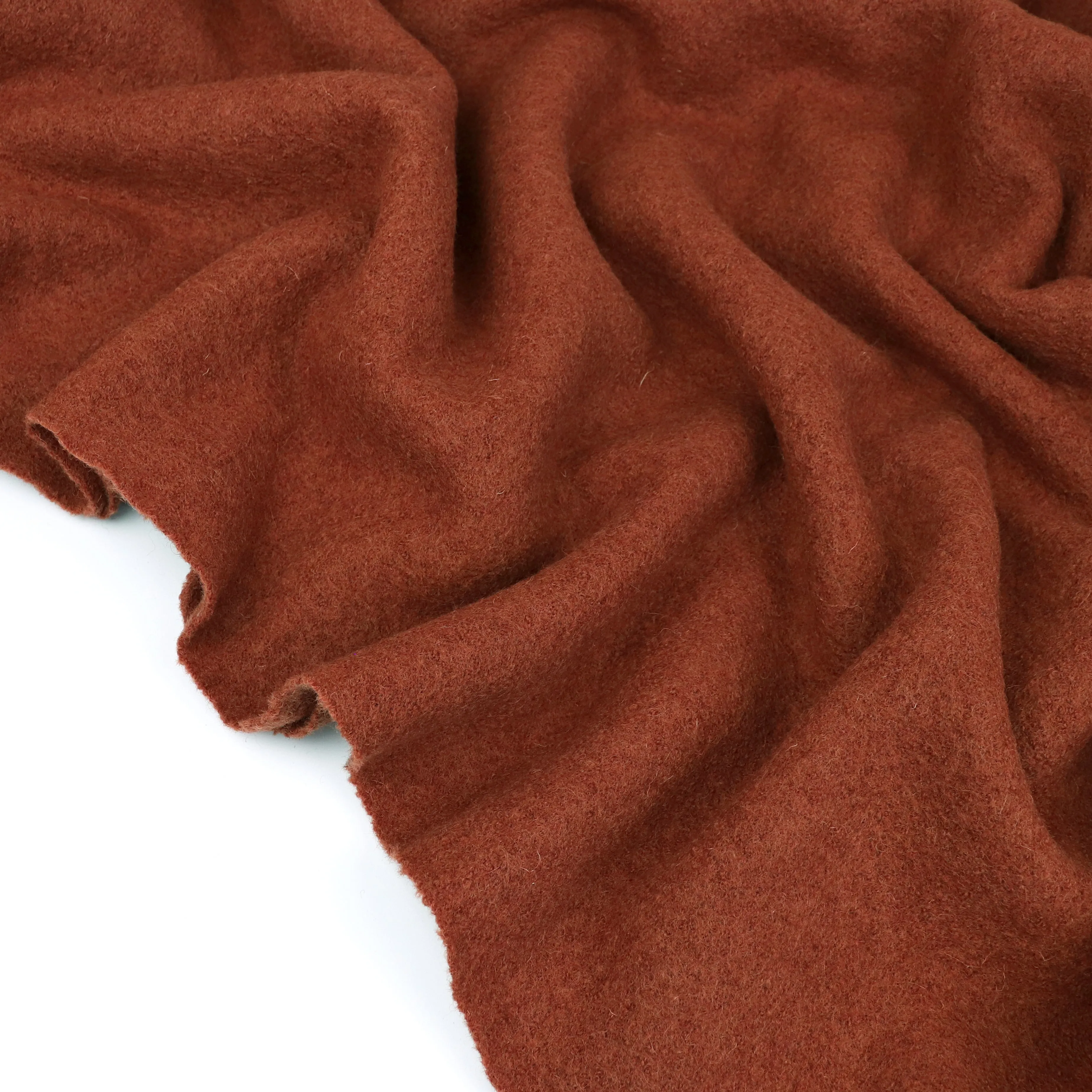 Boiled Wool Coating - Rust Orange