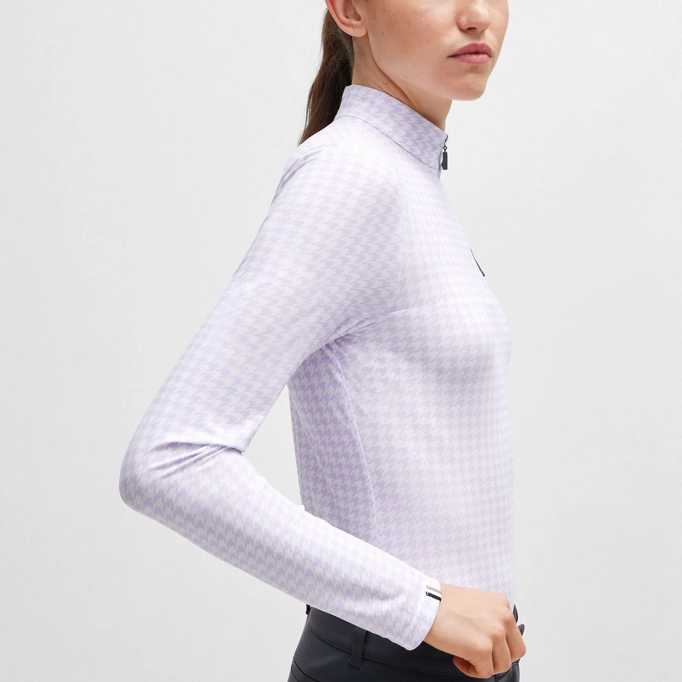 BOSS Equestrian Rachel Base Layer - Houndstooth Chalk Violet