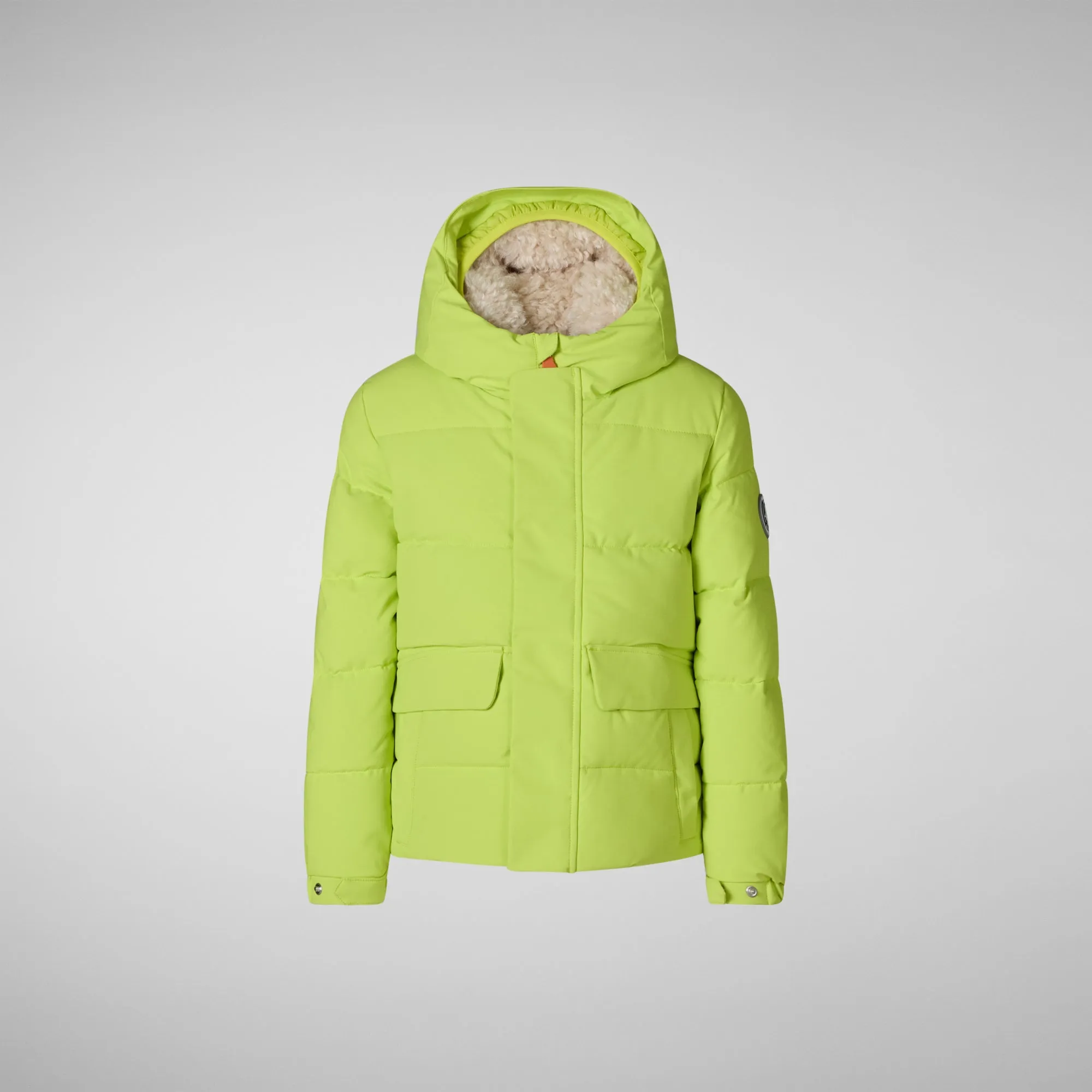 Boys' hooded parka Klaus in lichen green