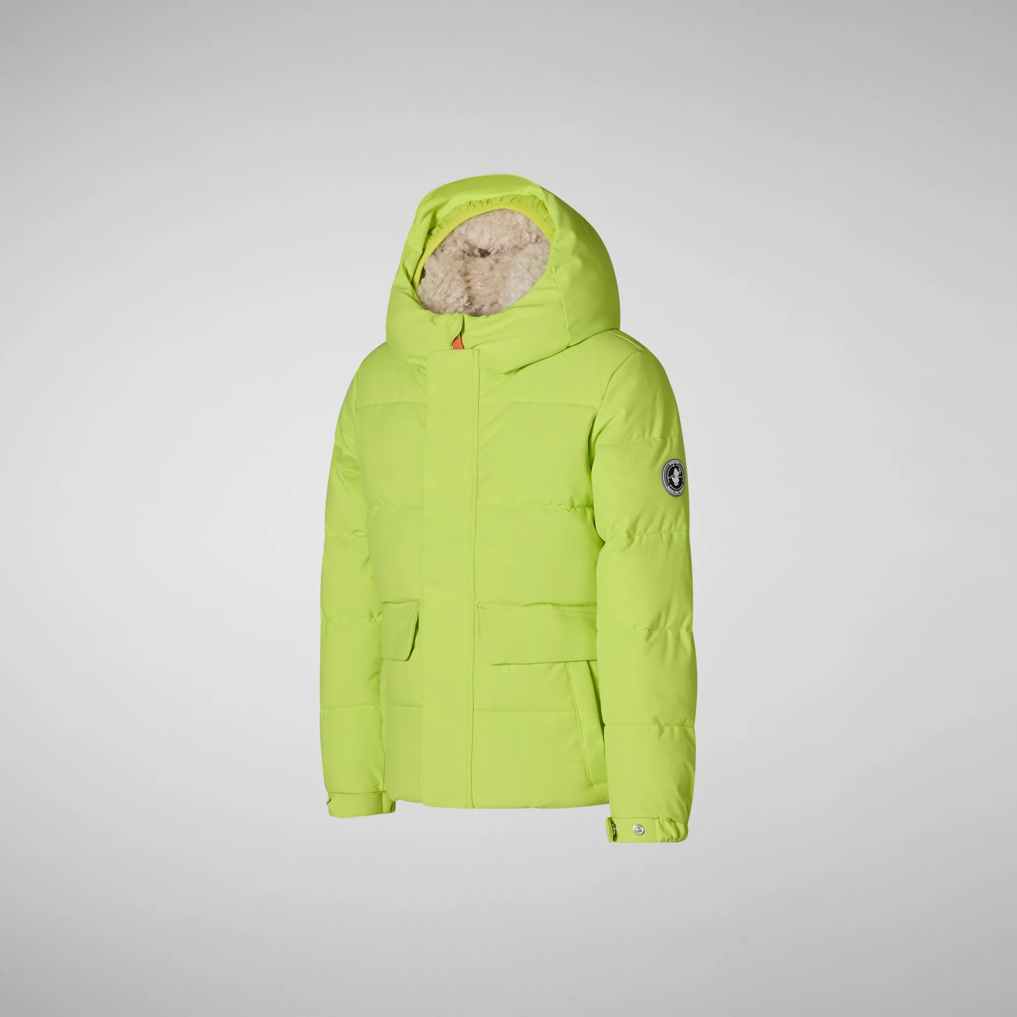 Boys' hooded parka Klaus in lichen green