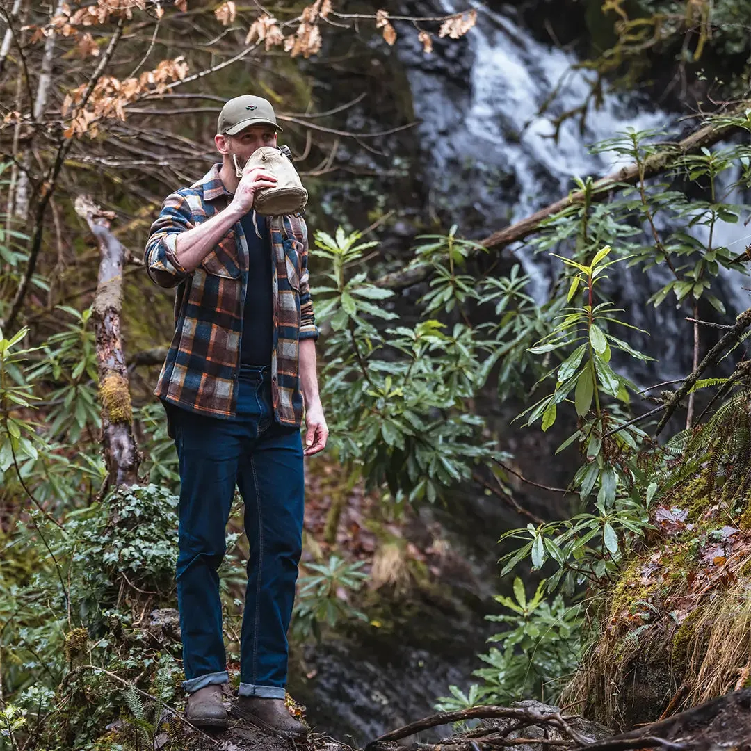 Brucefield Fleece Shacket - Brown/Navy by Hoggs of Fife