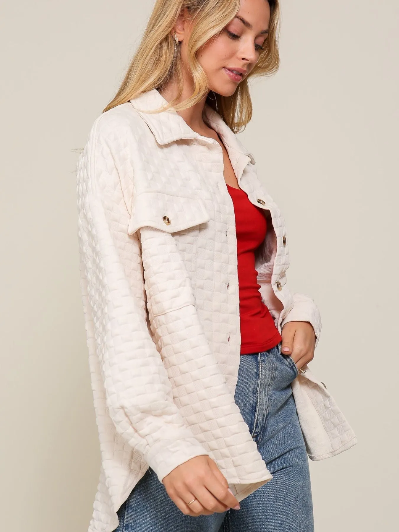 Building Blocks of Style Quilted Button Up Shacket