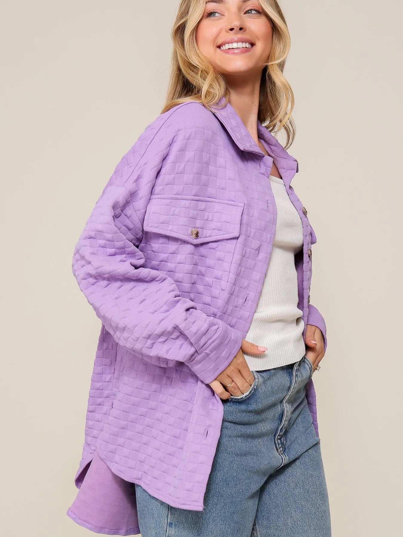 Building Blocks of Style Quilted Button Up Shacket