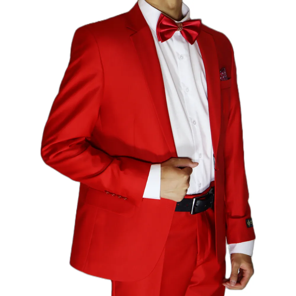 Candy Red Avanti Milano Notch Lapel Two Piece Suit