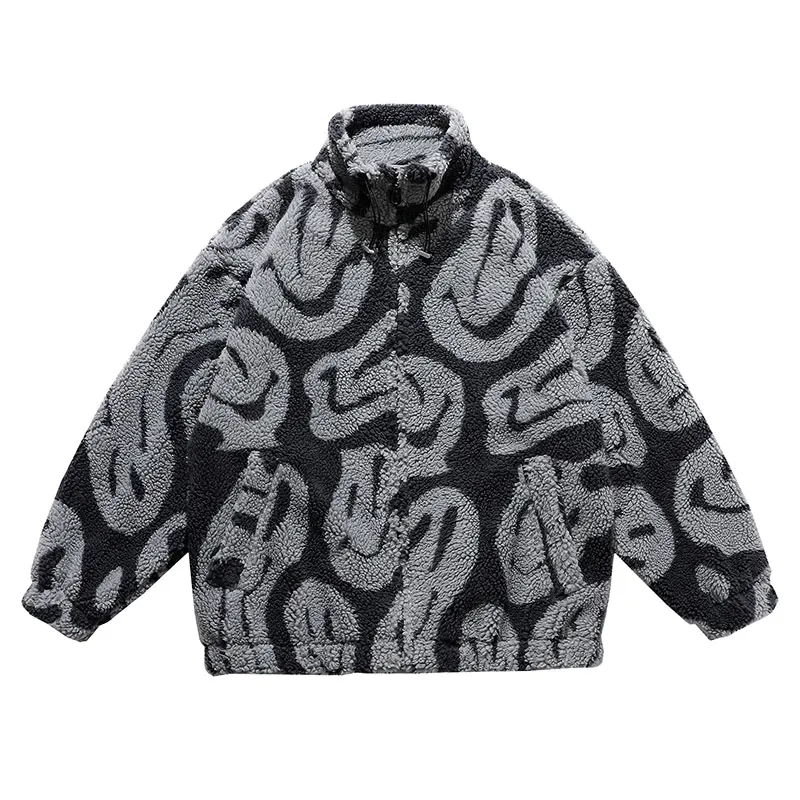 Cartoon Printed Fur Bomber Jacket