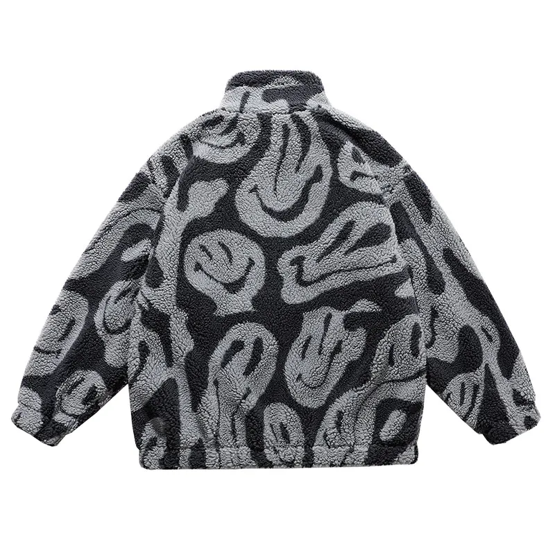 Cartoon Printed Fur Bomber Jacket