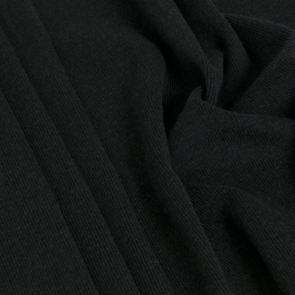 Charcoal Ribbed Wool 915