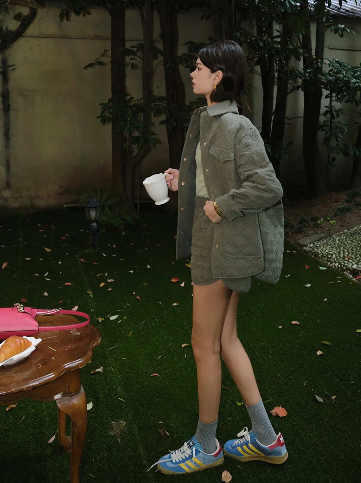 Chicmy-Cotton Diamond-Pattern Lapel Winter Coat