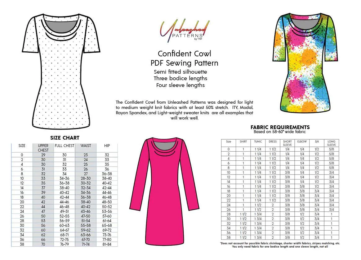 Confident Cowl Top Tunic and Dress