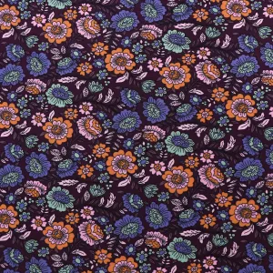 Cotton Jersey - Flower Garden - Purple