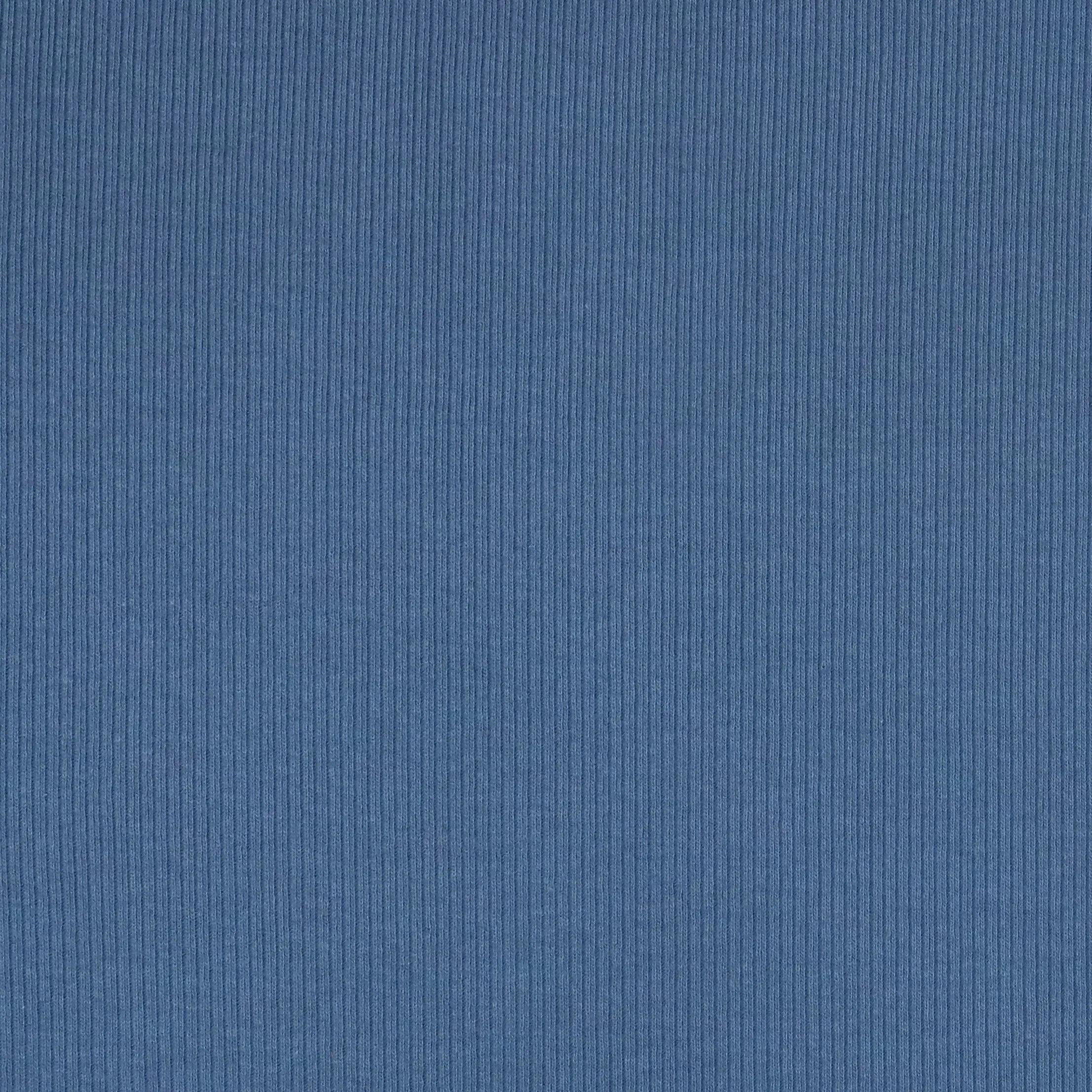 Cotton Narrow Ribbed Jersey - Steel Blue