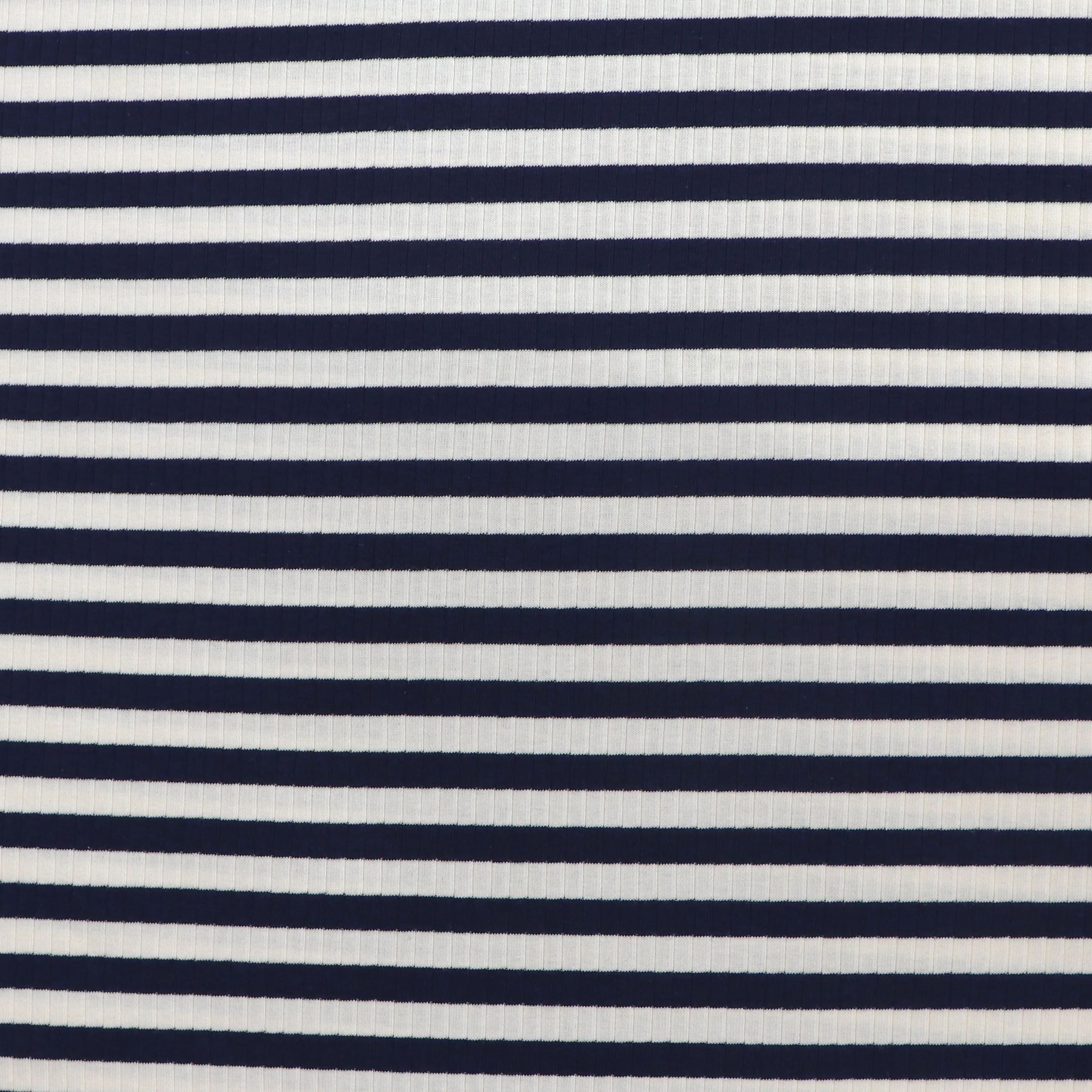 Cotton Ribbed Jersey Knit - Navy Breton