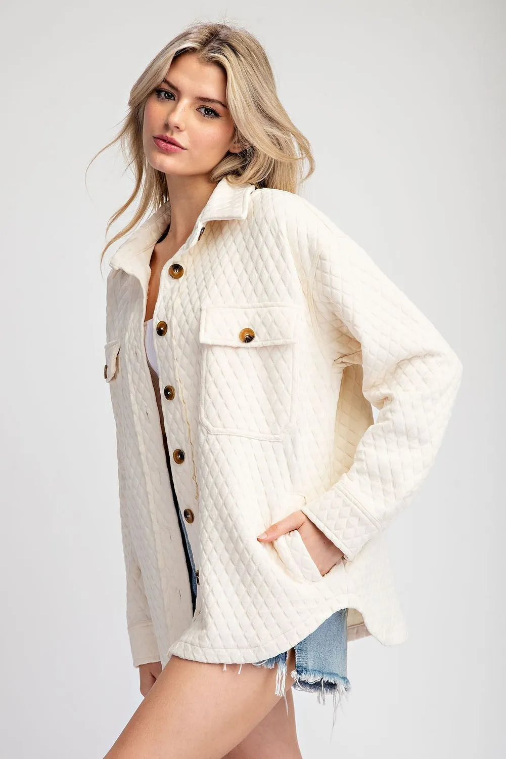 Cream Textured Jacket