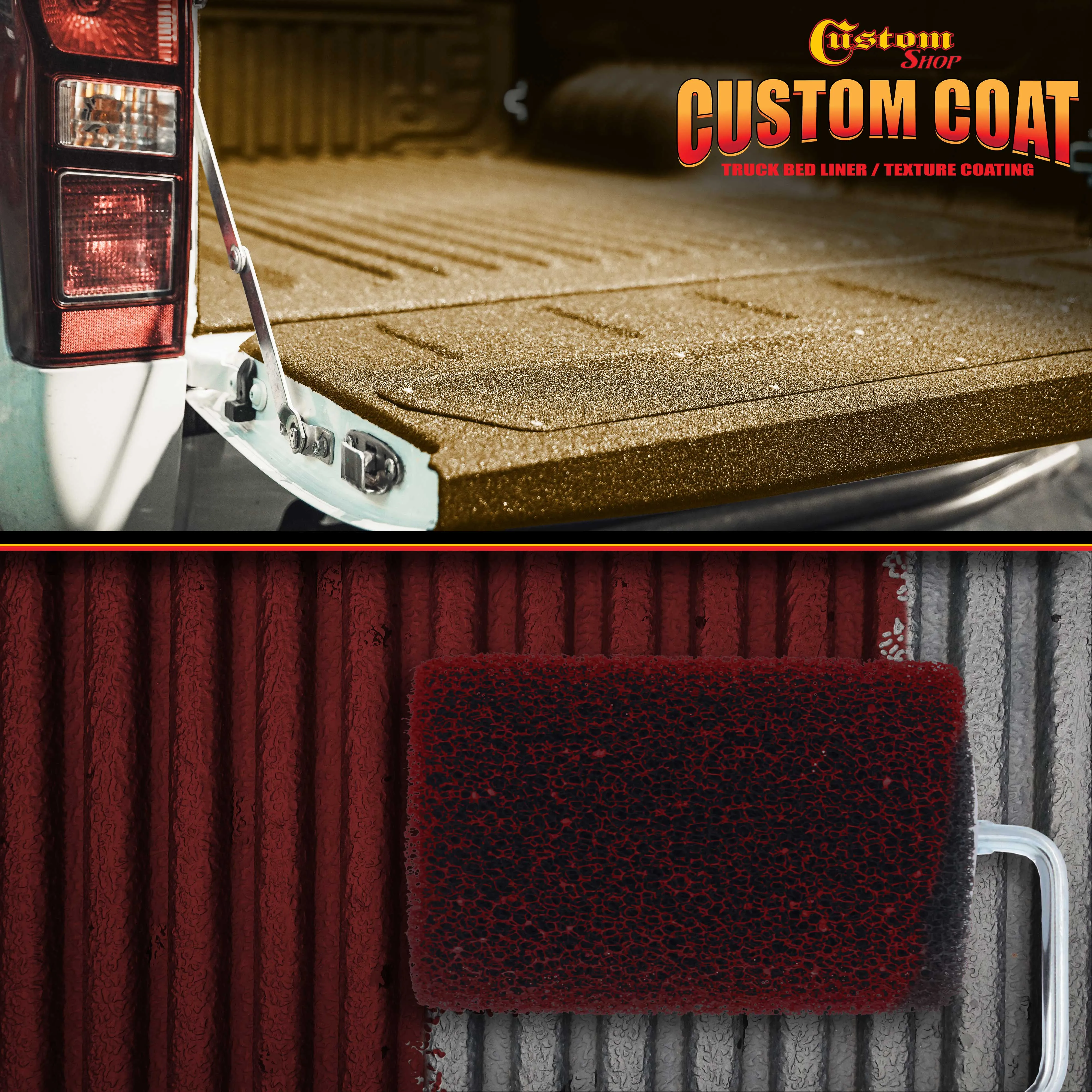 Custom Shop Paint Roller Frame with 2 - 4" x 1/4" Textured Bed Liner Roller Covers - For Roll-On Custom Coat Truck Bedliner Application