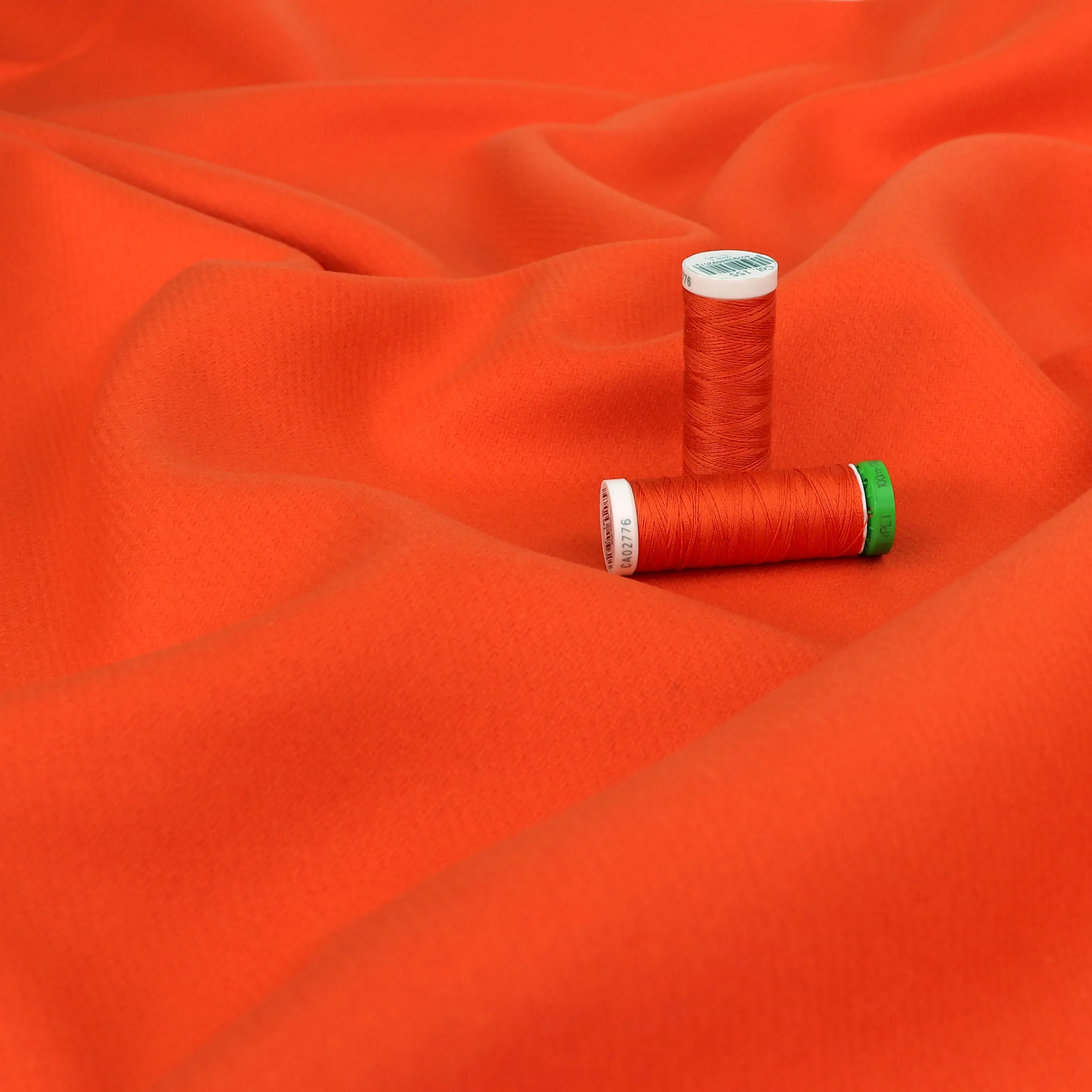 Deadstock Wool Cashmere Blend Coating - Orange