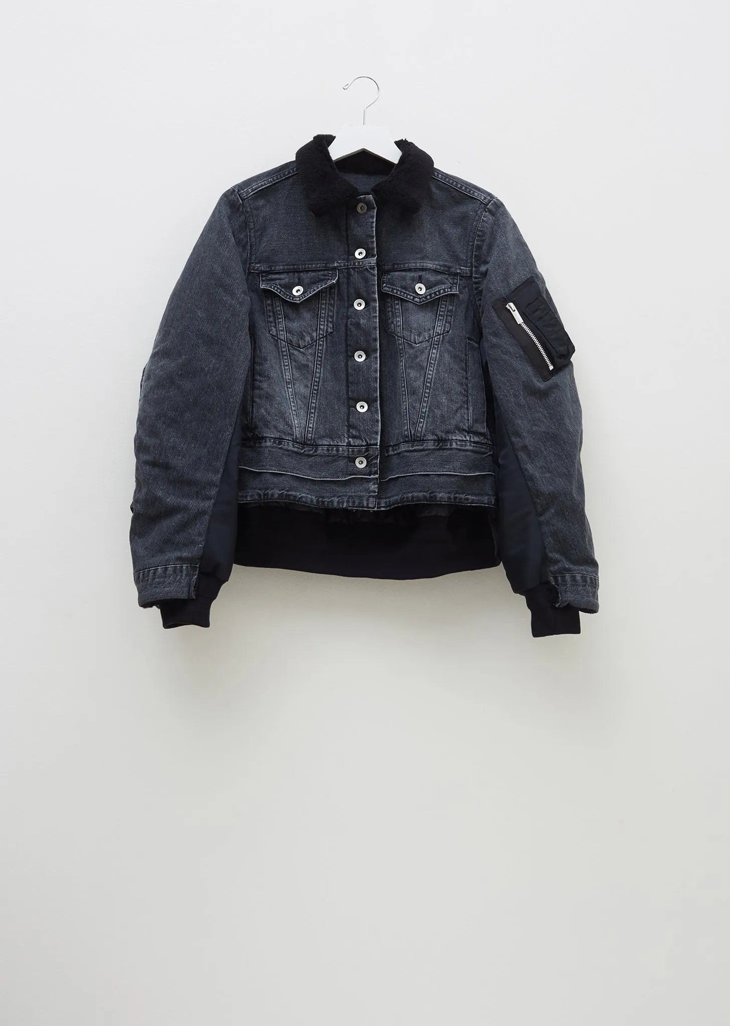 Denim Combo Bomber Jacket