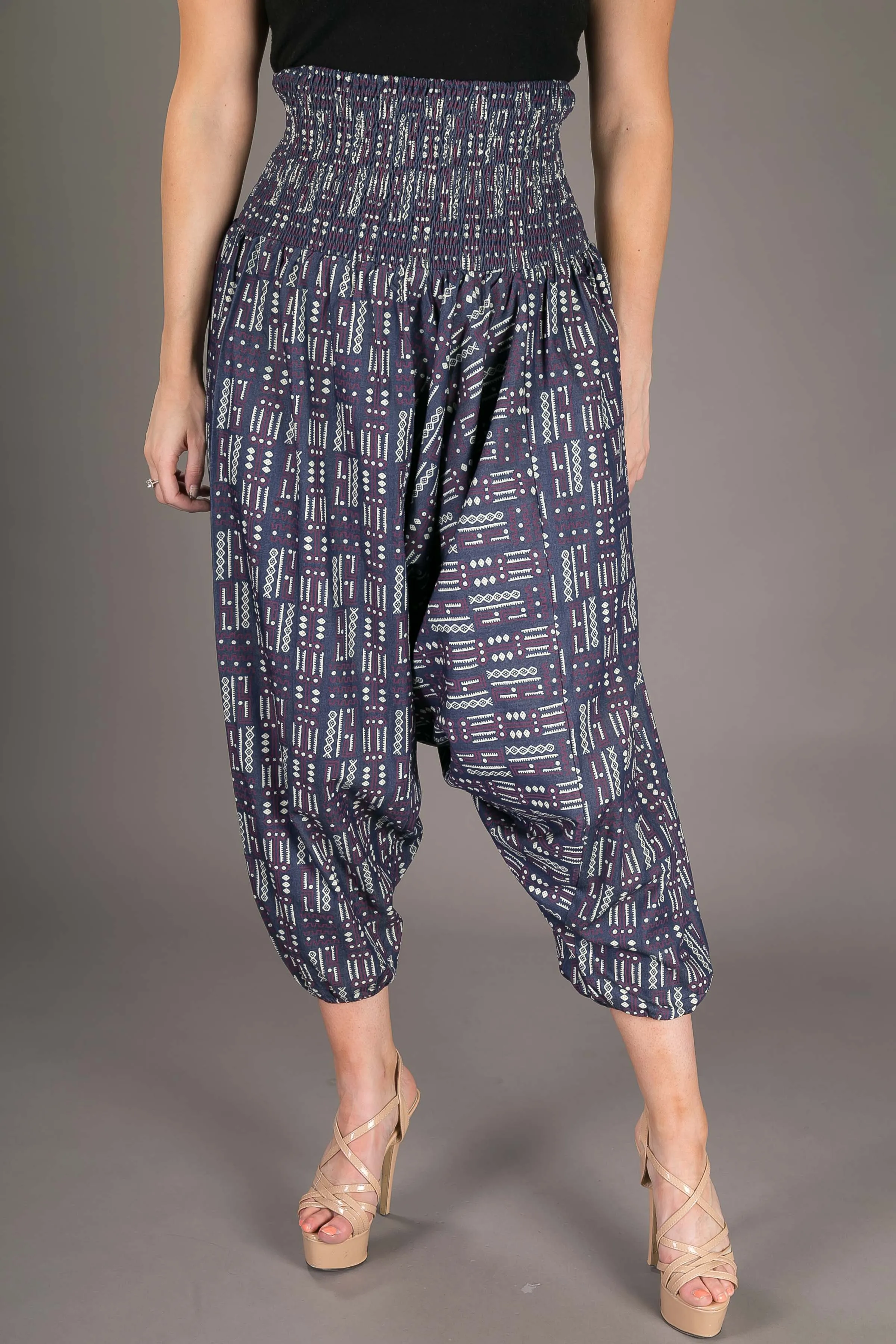 Denim Cotton Harem Yoga Jumpsuit Pants