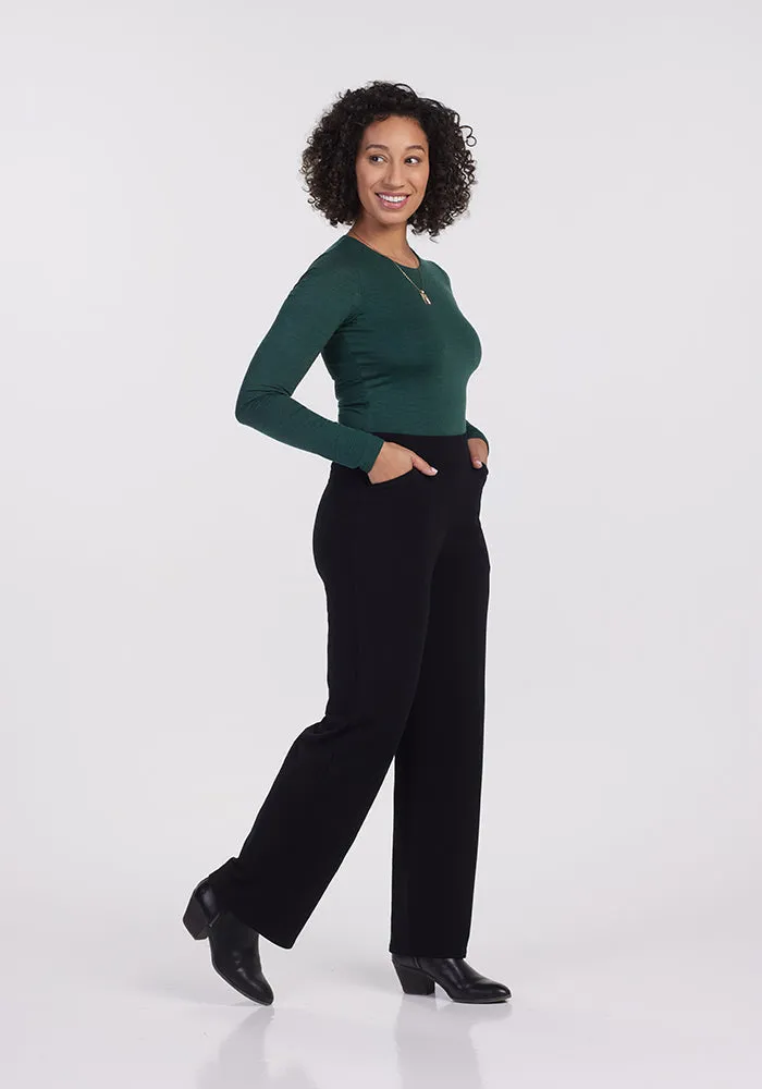 Ellie Wide Leg Pants - Black