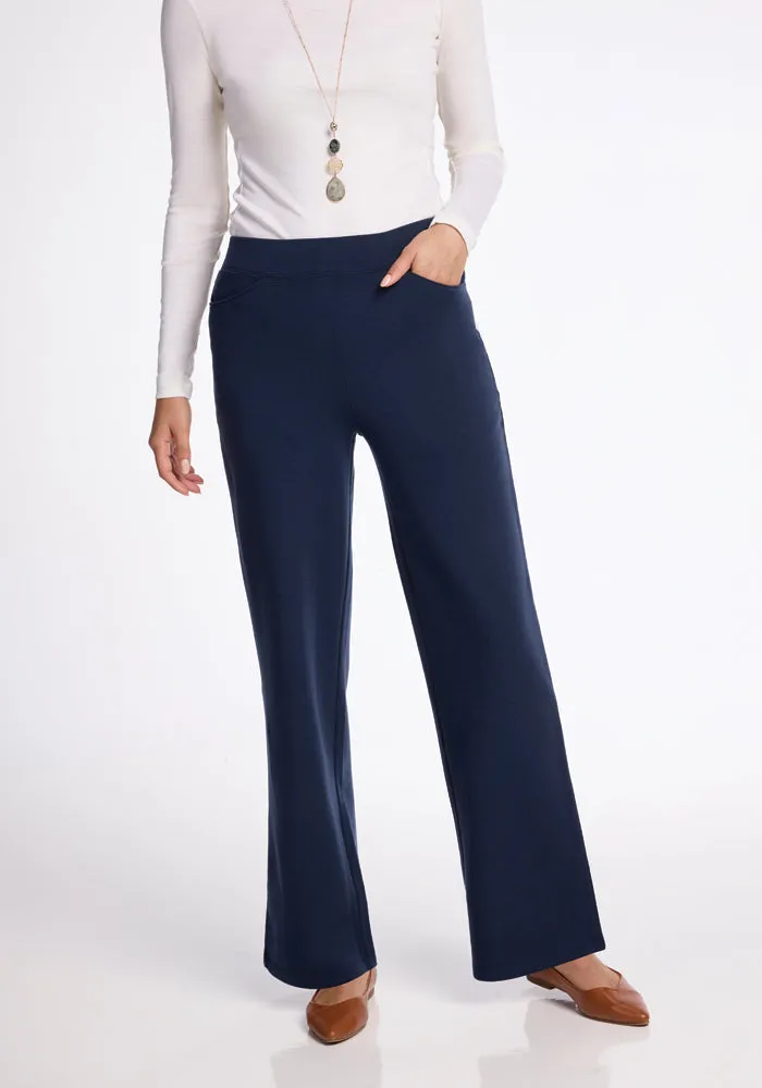 Ellie Wide Leg Pants - Deep Navy