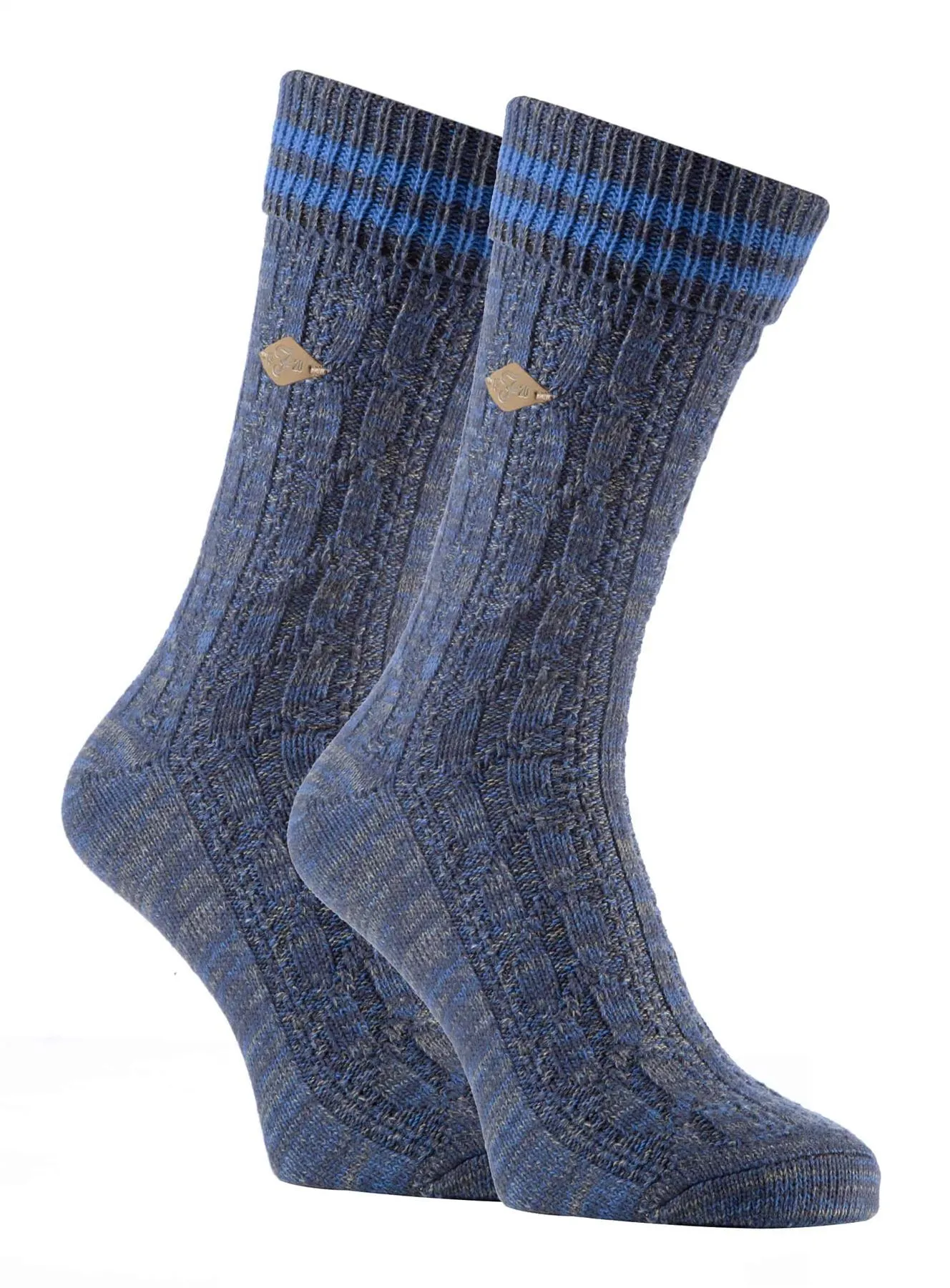 Farah 1920 - 2 Pairs Mens TOT Socks (06 Med Blue / Hea Blue)