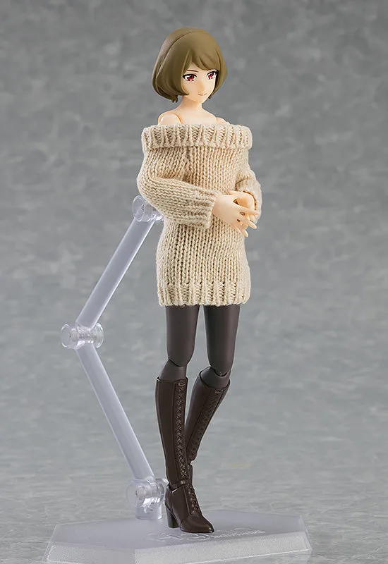 figma Female Body (Chiaki) with Off-the-Shoulder Sweater Dress