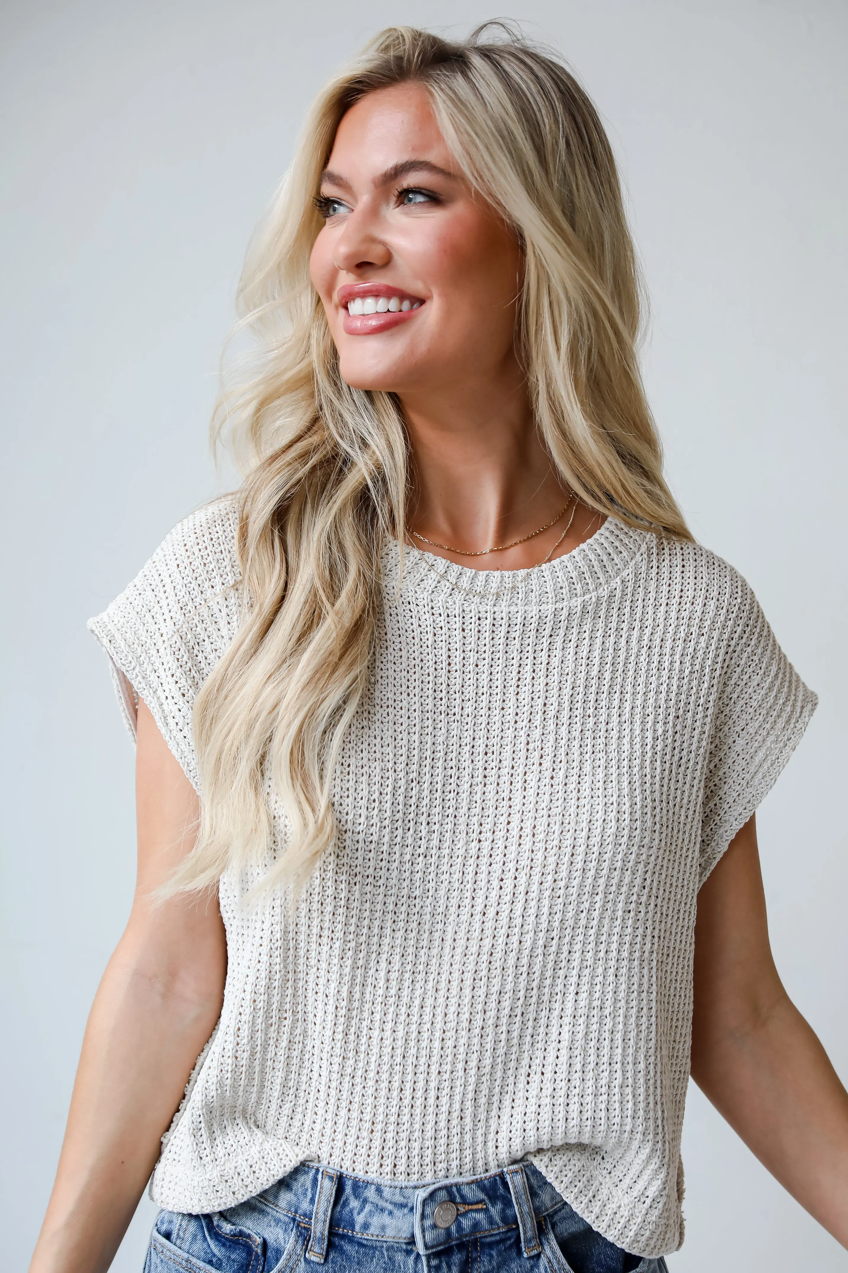 Flawless Confidence Taupe Knit Top