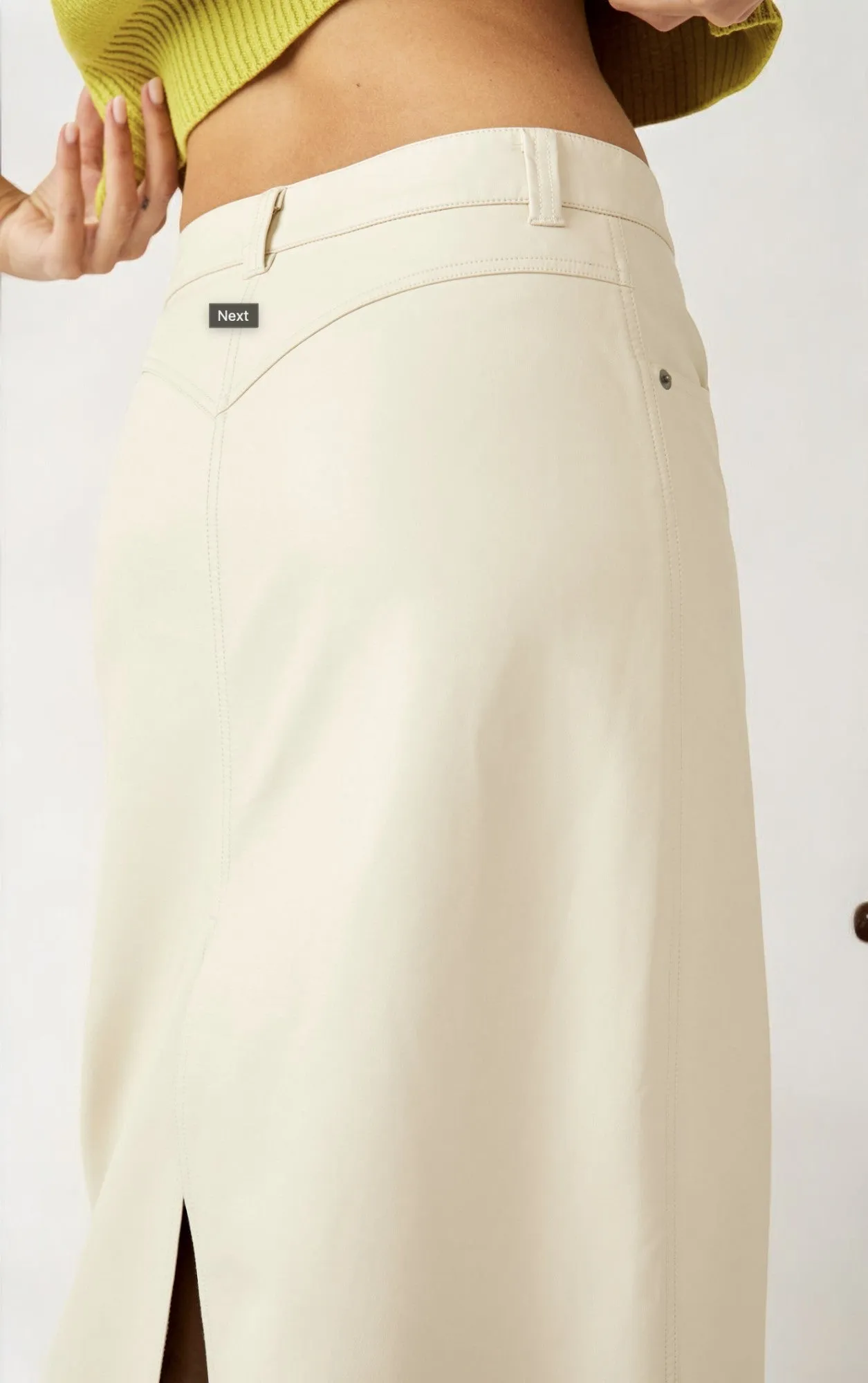 Free People City Slicker Vegan Maxi Skirt in Nilla Cream