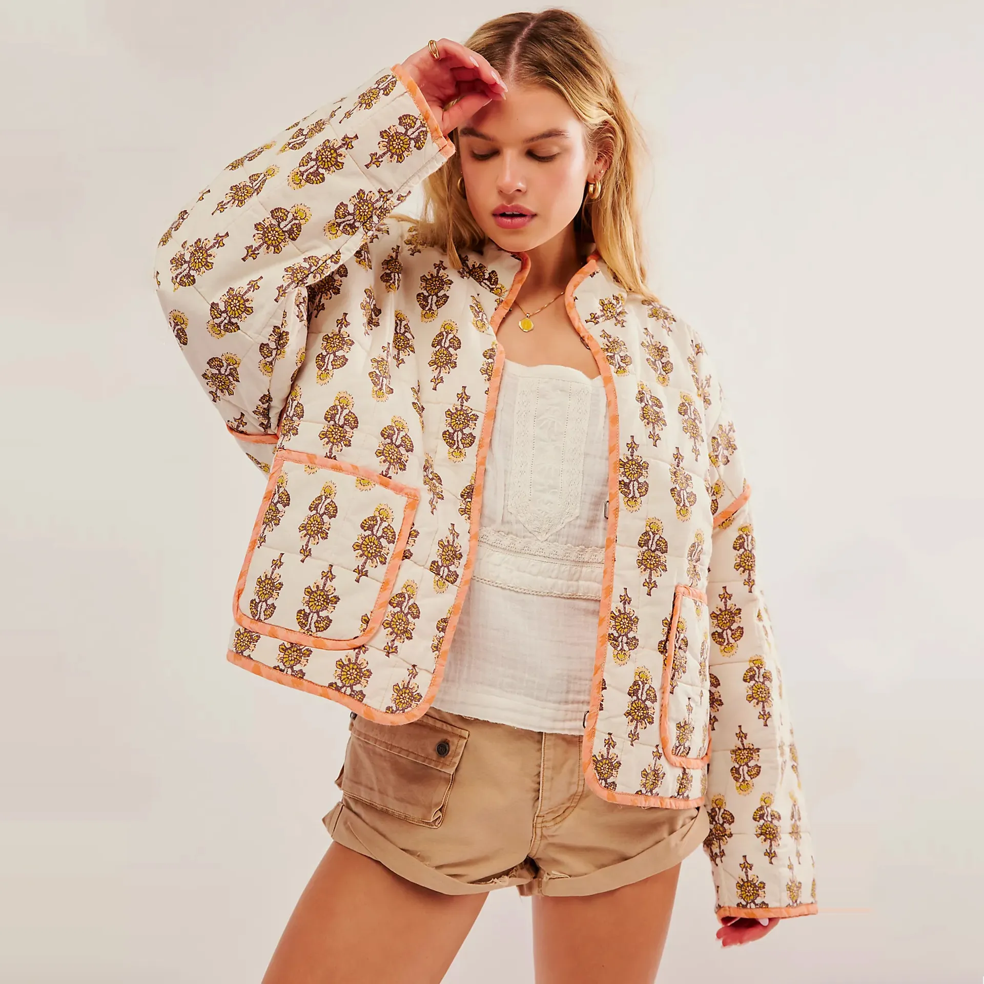 Giovanna™ | Modern Floral Quilted Jacket with Traditional Charm