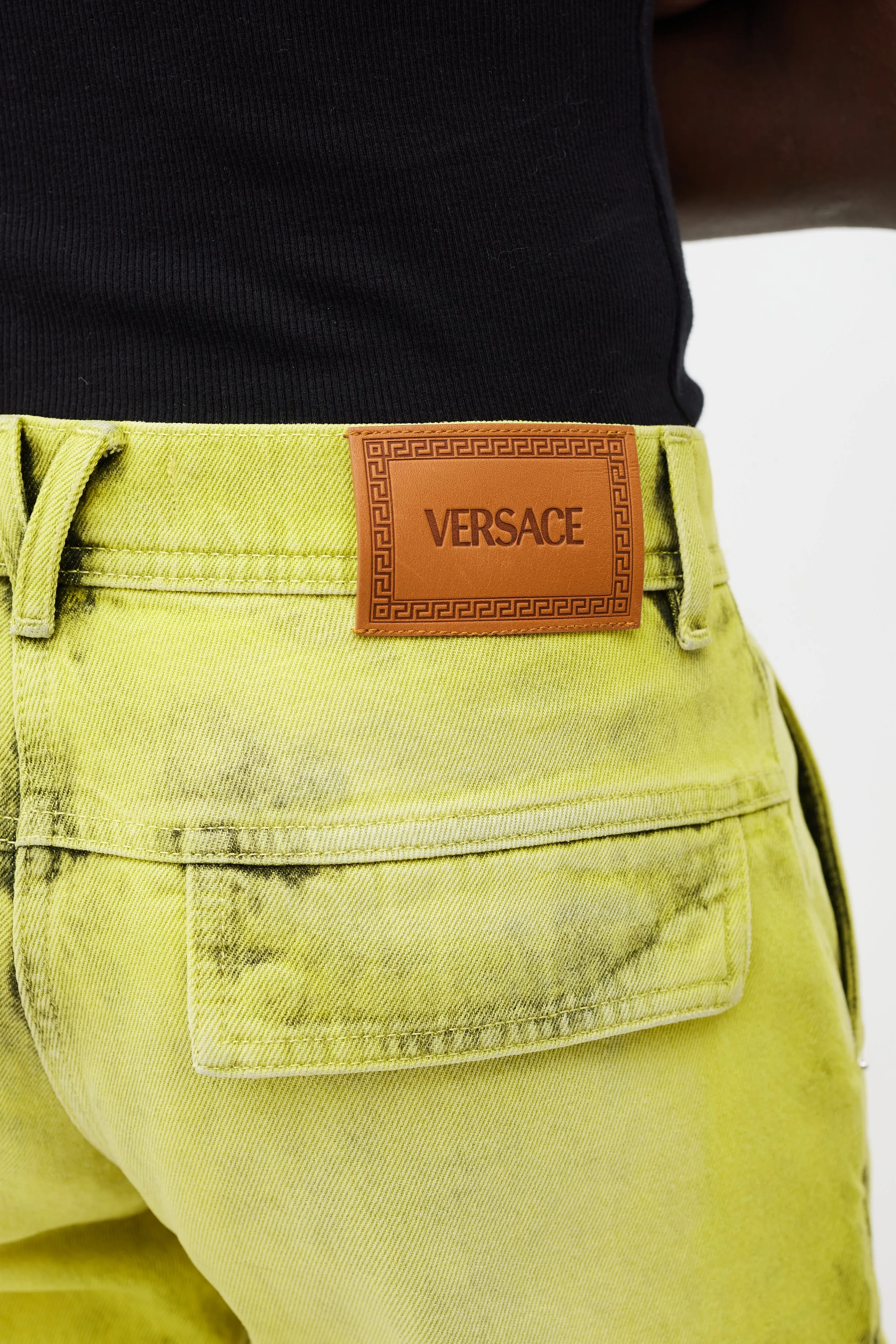 Green Acid Wash Cargo Jeans