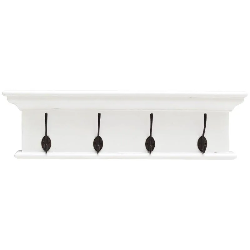 Halifax White 4 Hook Coat Rack