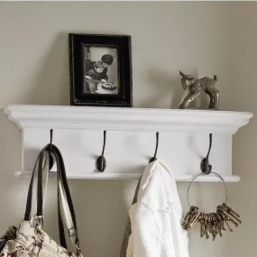 Halifax White 4 Hook Coat Rack