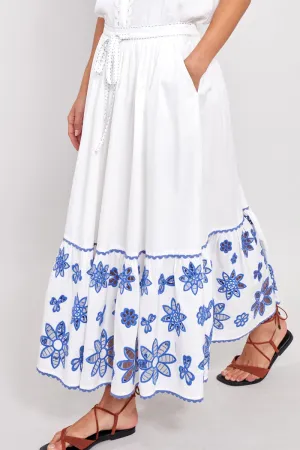 Harlow White Organic Cotton Skirt